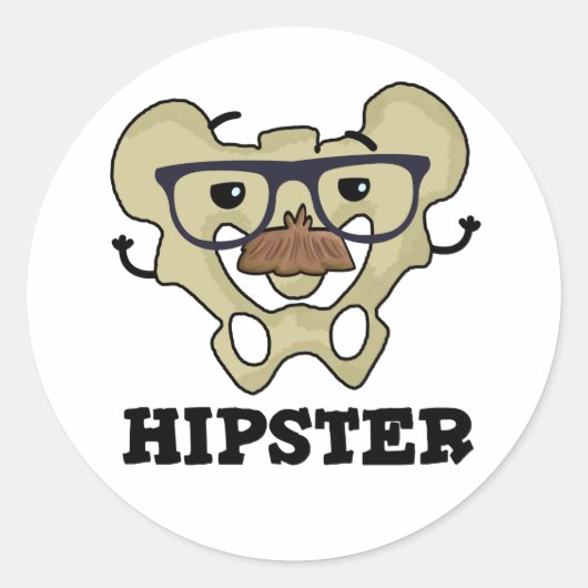 Hipster Funny Angesagt Bone Anatomie Pun Runder Aufkleber (Vorderseite)
