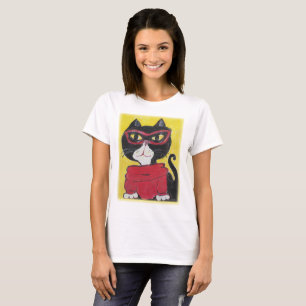 Hipster Gemalt Turtleneck Katze T-Shirt