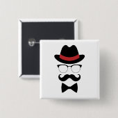 Hipster Gentleman Elements Button (Vorne & Hinten)