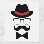 Hipster Gentleman Elements Weinetikett (Einzelnes Label)