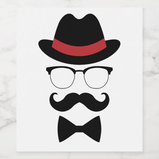 Hipster Gentleman Elements Weinetikett (Einzelnes Label)