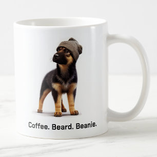 Hipster German Shepherd mit Beanie Swagger Kaffeetasse
