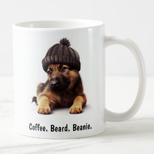 Hipster German Shepherd mit Beanie Swagger Kaffeetasse