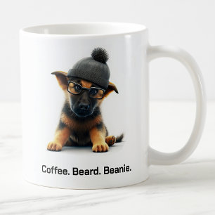 Hipster German Shepherd mit Beanie Swagger Kaffeetasse