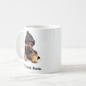 Hipster German Shepherd mit Beanie Swagger Kaffeetasse (Vorderseite Links)