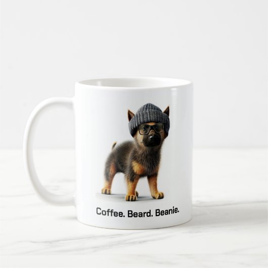Hipster German Shepherd mit Beanie Swagger Kaffeetasse (Links)