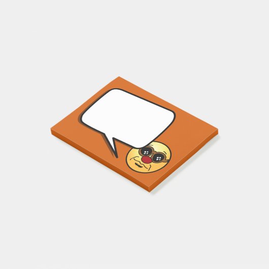 Hipster-Gesicht Grumpey Post-it Klebezettel (angewinkelt)