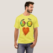 Hipster-Gesicht mit Sonnenbrille und Bart-T - Shir T-Shirt (Vorne ganz)