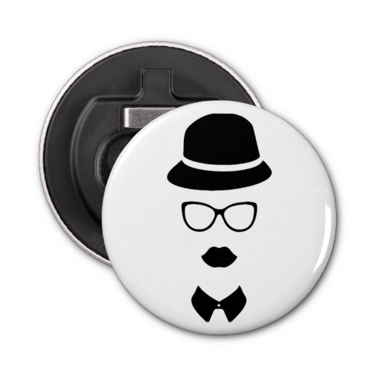 Hipster-Gesichts-Flaschen-Öffner Flaschenöffner (Vorderseite)