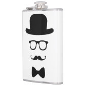 Hipster-Gesichts-Vinyl eingewickelte Flasche Flachmann (Links)