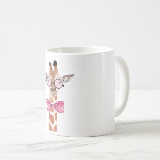 Hipster Girafe T - Shirt Kaffeetasse (VorderseiteRechts)