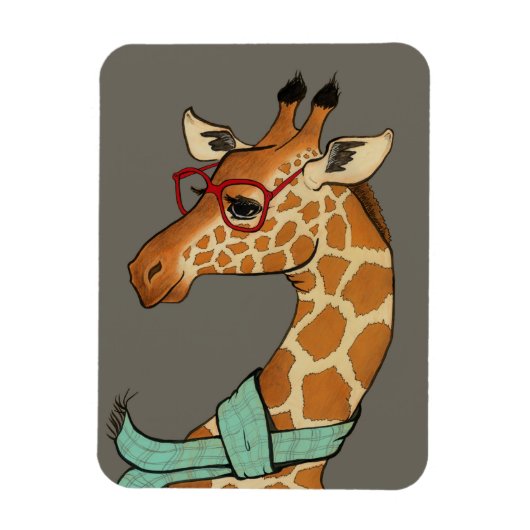 Hipster Giraffe Magnet (Vertikal)