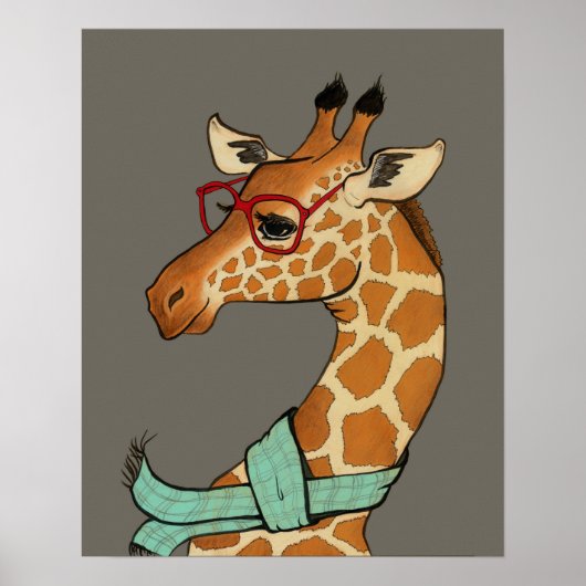 Hipster Giraffe Poster (Vorne)