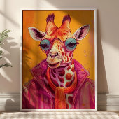 Hipster Giraffe Poster