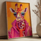 Hipster Giraffe Poster