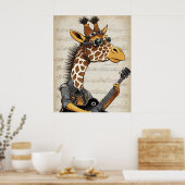 Hipster Giraffe Poster - Rockstar Tiermauer Kunst (Küche)