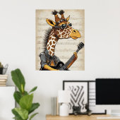 Hipster Giraffe Poster - Rockstar Tiermauer Kunst (Heimbüro)