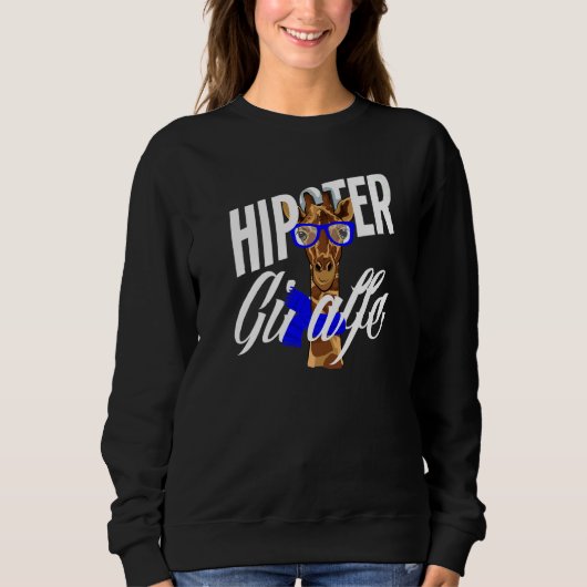Hipster Giraffe With Glasses  Giraffe Sweatshirt (Vorderseite)