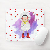Hipster Girl Lamb mit Red Boots Mousepad (Mit Mouse)