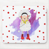 Hipster Girl Lamb mit Red Boots Mousepad (Vorne)