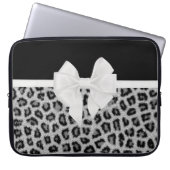 Hipster-Girly Schwarz-weißer Tierdruck und Bogen Laptopschutzhülle (Vorderseite)