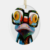Hipster-Glas-Frosch Keramikornament (Rechts)