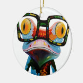 Hipster-Glas-Frosch Keramikornament (Links)