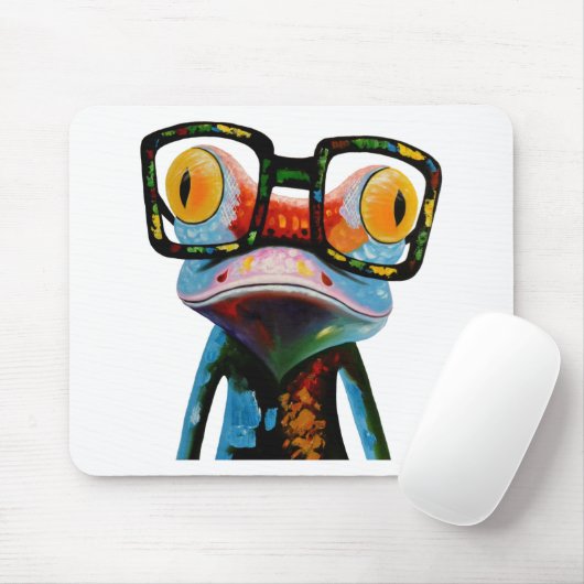 Hipster-Glas-Frosch Mousepad (Mit Mouse)