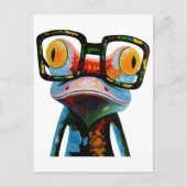 Hipster-Glas-Frosch Postkarte (Vorderseite)