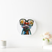 Hipster-Glas-Frosch Runde Wanduhr (Zuhause)