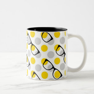 Hipster-Glas-Kaffee-Tasse Zweifarbige Tasse