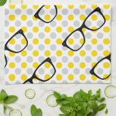 Hipster-Glas-Polka-Punkt-Küchen-Tuch Geschirrtuch (Gefaltet)