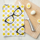 Hipster-Glas-Polka-Punkt-Küchen-Tuch Geschirrtuch (Viertel Falte)