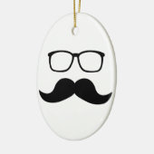 Hipster-Glas-Schnurrbart Keramikornament (Links)