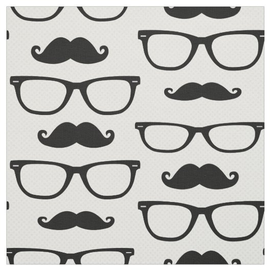 Hipster-Gläser und Schnurrbart-Gewebe Stoff (Muster)