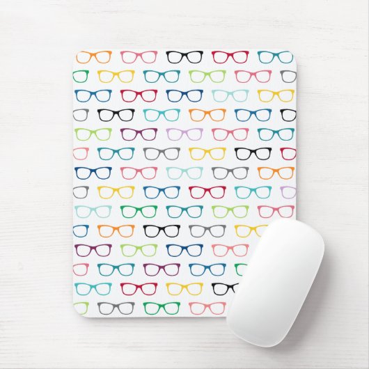 Hipster Glasses farbiges Muster Mouse Pad Mousepad (Mit Mouse)