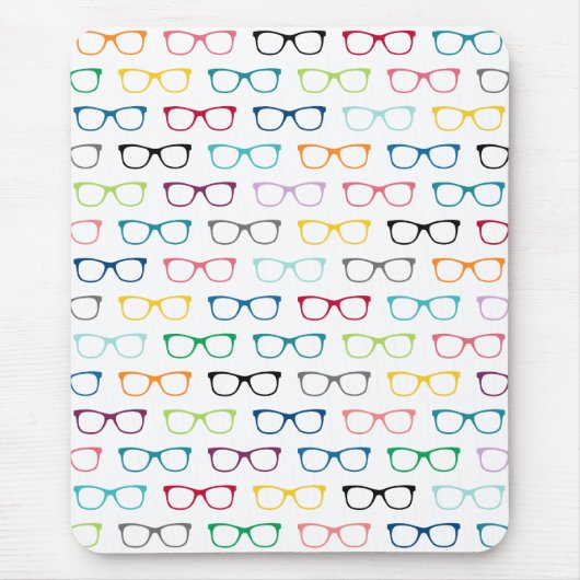 Hipster Glasses farbiges Muster Mouse Pad Mousepad (Vorne)