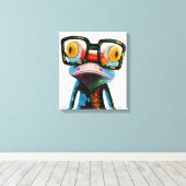 Hipster Glasses Frog Leinwanddruck (Insitu (Holzboden))