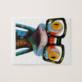 Hipster Glasses Frog Puzzle (Horizontal)