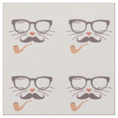 Hipster Glasses Mustache und Pipe #2 ID1073 Stoff (Nahaufnahme)