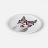 Hipster Glasses Space Galaxy Cat Paper Teller (Schrägansicht)