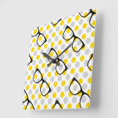 Hipster Glasses Wall Clock Quadratische Wanduhr (Winkel)