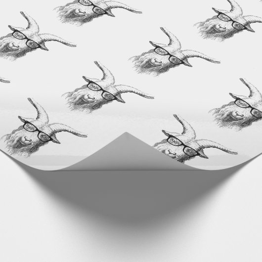 Hipster Goat Geschenkpapier (Ecke)