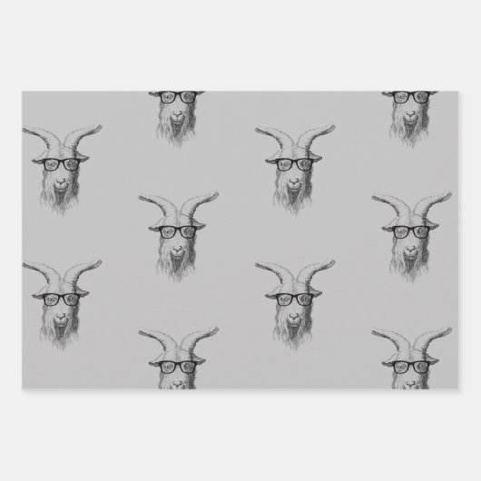 Hipster Goat Geschenkpapier Set (Vorderseite)