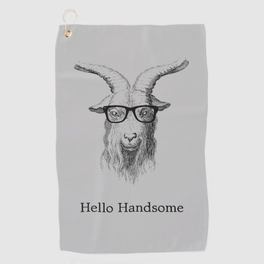 Hipster Goat Golfhandtuch (Vorderseite)
