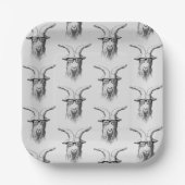 Hipster Goat Hello Handsome Pappteller (Vorderseite)