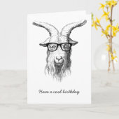 Hipster Goat Karte (Gelbe Blume)