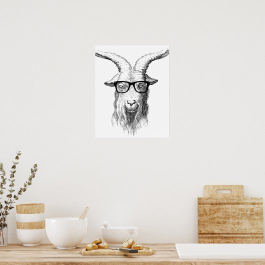 Hipster Goat Poster (Küche)