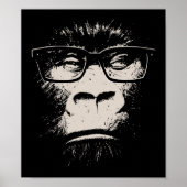Hipster Gorilla mit Brille Poster (Vorne)