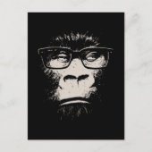 Hipster Gorilla mit Brille Postkarte (Vorderseite)